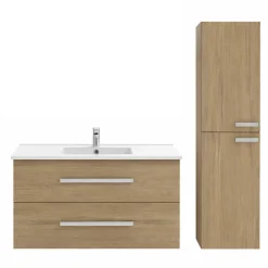 Ensemble Meuble De Salle De Bains|Jacob Delafon Pack meuble vasque 80 cm Ola up chêne + colonne