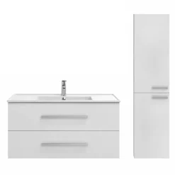 Ensemble Meuble De Salle De Bains|Jacob Delafon Pack meuble vasque 80 cm Ola up blanc + colonne
