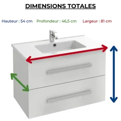 Ensemble Meuble De Salle De Bains|Jacob Delafon Pack meuble vasque 80 cm Ola up blanc + colonne