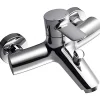 Robinet De Baignoire|Sanindusa Pack mitigeur baignoire mural Torus chromé mitigeur livré avec douchette Oméga support et flexible 1,70m