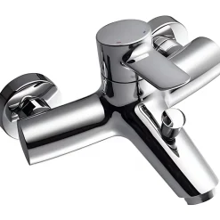Robinet De Baignoire|Sanindusa Pack mitigeur baignoire mural Torus chromé mitigeur livré avec douchette Oméga support et flexible 1,70m