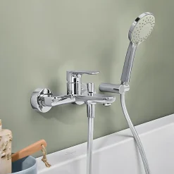 Robinet De Baignoire|Villeroy & Boch Pack mitigeur baignoire mécanique VILLEROY ET BOCH O novo Chrome avec ensemble