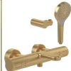 Robinet De Baignoire|Villeroy & Boch Pack mitigeur baignoire thermostatique VILLEROY ET BOCH Universal rond Or brossé avec ensemble