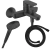 Hansgrohe Pack mitigeur bain douche Vernis Blend + Flexible Isiflex + Pommeau Vernis Blend 100 Vario noir mat
