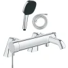 Grohe Pack mitigeur bain douche mécanique Essence + douchette carré 2 jets + flexible
