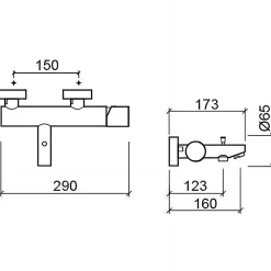 Sanindusa Pack mitigeur bain-douche thermostatique Single Plus avec douchette et support mural chromé