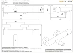 Sanindusa Pack mitigeur bain-douche thermostatique Single Plus avec douchette et support mural chromé