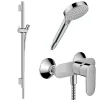 Hansgrohe Pack mitigeur douche mécanique Vernis Blend + Barre Unica S Puro + flexible + Pommeau 2 jets Vernis Blend