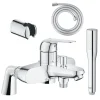 Grohe Pack mitigeur mécanique Swift avec colonnettes + Douchette 1 jet Vitalio Get Stick + Flexible 1750 mm