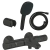 Robinet De Baignoire|Grohe Pack mitigeur Thermostatique bain douche Precision Start + Douchette 2 jets Vitalio Comfort 110 avec flexible et support