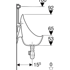 Urinoir|Geberit Pack urinoir pour effet d'eau AUBAGNE 2 en céramique - - 08363900000300