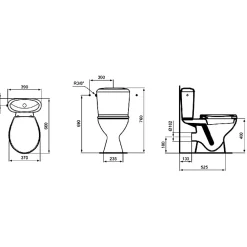 Porcher Pack WC - Noe - - Sortie horizontale - 370x660x760 mm