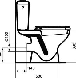 Porcher Pack WC - Noe - - Sortie horizontale - 370x660x760 mm