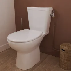 Wc À Poser|GoodHome Pack WC à poser sans bord avec abattant déclipsable et frein de chute, sortie horizontale, NF, Tasi