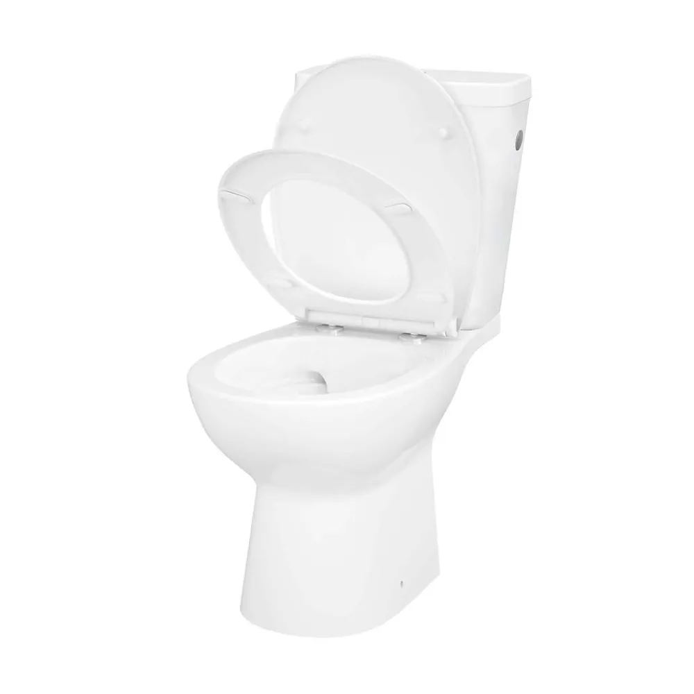 Wc À Poser|GoodHome Pack WC à poser sans bord avec abattant déclipsable et frein de chute, sortie horizontale, NF, Tasi