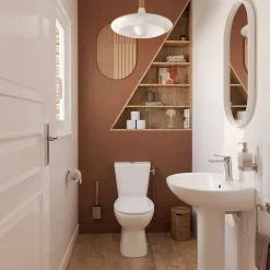 Wc À Poser|GoodHome Pack WC à poser sans bord avec abattant déclipsable et frein de chute, sortie horizontale, NF, Tasi