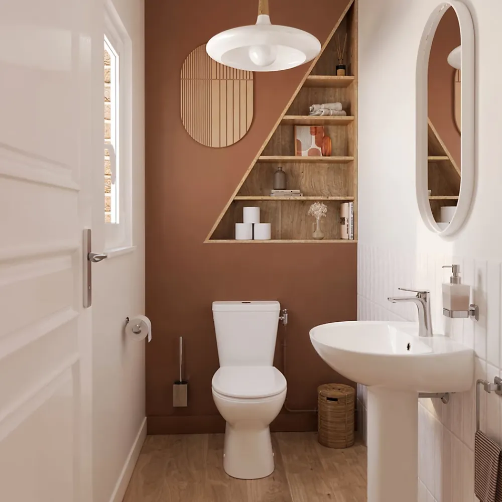 Wc À Poser|GoodHome Pack WC à poser sans bord avec abattant déclipsable et frein de chute, sortie horizontale, NF, Tasi