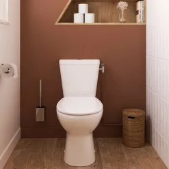 Wc À Poser|GoodHome Pack WC à poser sans bord avec abattant déclipsable et frein de chute, sortie horizontale, NF, Tasi