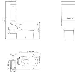 Wc À Poser|GoodHome Pack WC à poser sans bride vortex avec lave-mains intégré, abattant déclipsable et frein de chute, sortie horizontale, Cavally