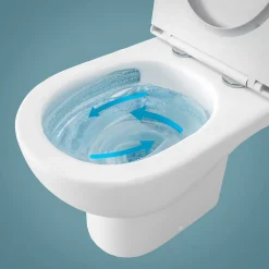 Wc À Poser|GoodHome Pack WC à poser sans bride vortex avec lave-mains intégré, abattant déclipsable et frein de chute, sortie horizontale, Cavally