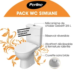 Perline Pack WC à poser sans bride blanc Simiane