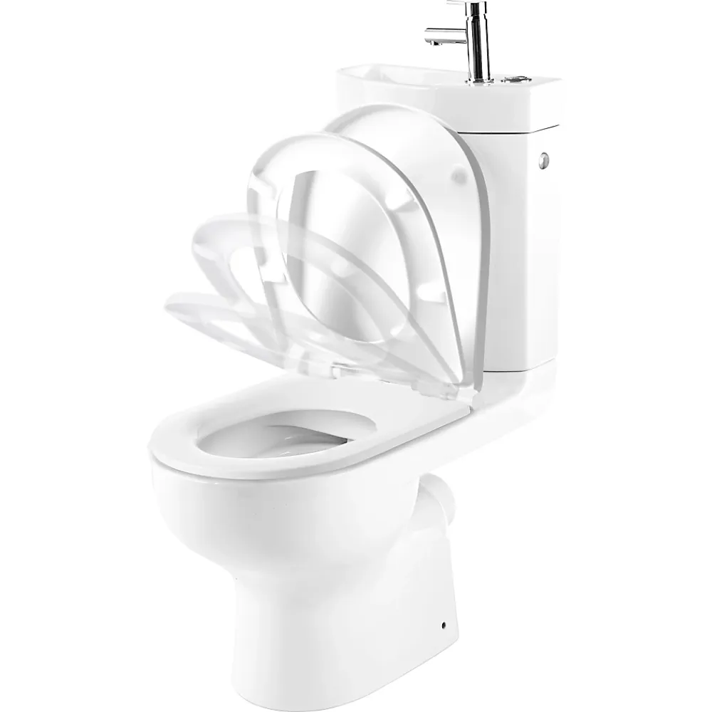 GoodHome Pack WC à poser sans bride + lave-mains sortie horizontale Cavally