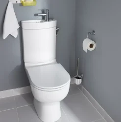 GoodHome Pack WC à poser sans bride + lave-mains sortie horizontale Cavally