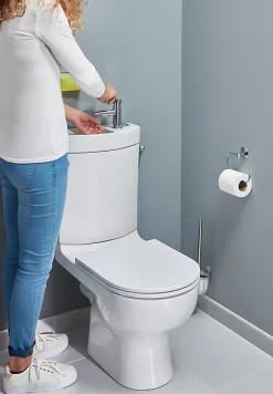 GoodHome Pack WC à poser sans bride + lave-mains sortie horizontale Cavally