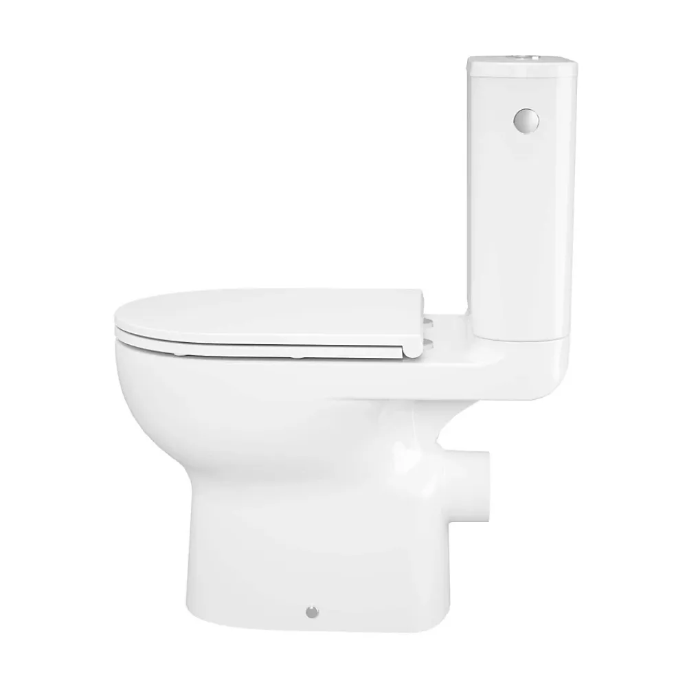 GoodHome Pack WC à poser sans bride vortex avec abattant déclipsable et frein de chute, sortie horizontale, Cavally