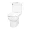 GoodHome Pack WC à poser sans bride vortex avec abattant déclipsable et frein de chute, sortie verticale, Cavally
