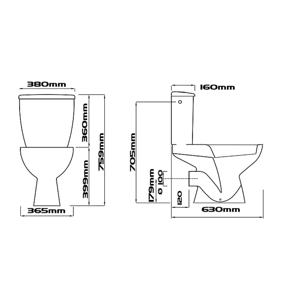 Planète Bain Pack WC à poser sortie horizontale NF avec bride - Alexa
