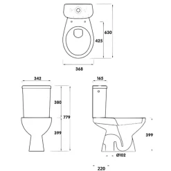 Planète Bain Pack WC à poser sortie verticale avec bride - Vertigo