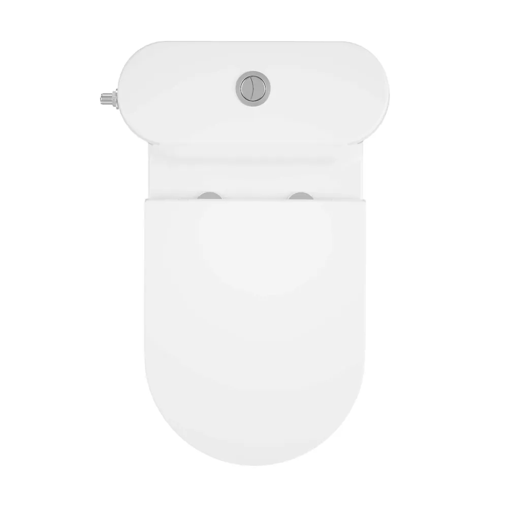 GoodHome Pack WC à poser sur-élevé sans bride vortex avec abattant déclipsable et frein de chute, sortie horizontale, Cavally