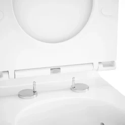 GoodHome Pack WC à poser sur-élevé sans bride vortex avec abattant déclipsable et frein de chute, sortie horizontale, Cavally