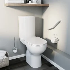 Wc À Poser|Wc Pmr|GoodHome Pack WC à poser surélevé sans bride avec sortie horizontale Cavally