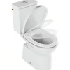 Sanindusa Pack WC au sol céramique traditionnelle Easy évac. arrière alim. chasse par le côté abattant frein de chute blanc