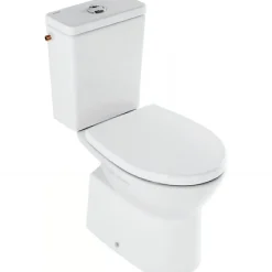 Wc À Poser|Sanindusa Pack WC au sol Easy évac. arrière alim. chasse par le côté abattant thermoplast blanc inclus