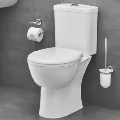 Wc À Poser|Grohe PACK WC avec bride à poser Bau Ceramic + Tabouret physiologique Bois