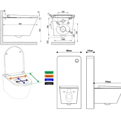 Wc Japonais|Planète Bain Pack wc avec cuvette lavante - Façade blanche -Wc japonais