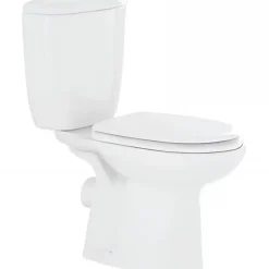 Sanindusa Pack WC Aveiro évacuation arrière alimentation chasse d'eau par le côté blanc