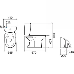 Wc À Poser|Sanindusa Pack WC Aveiro évacuation par dessous alimentation chasse d'eau par dessous blanc