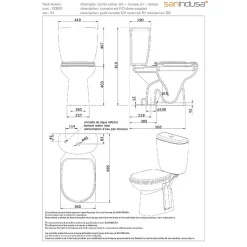 Wc À Poser|Sanindusa Pack WC Aveiro évacuation par dessous alimentation chasse d'eau par dessous blanc