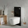 Wc Japonais|Planète Bain Pack WC Bati support mural avec cuvette lavante - Façade noire - WC japonais - Tesa