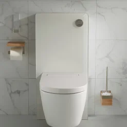 Planète Bain Pack WC Bati support mural avec cuvette lavante - Façade blanche -Wc japonais - Tesa