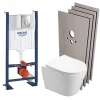 Swiss Aqua Technologies Pack WC Bâti autoportant + WC Infinitio sans bride + Plaque + Set habillage