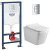 Wc Suspendu|Swiss Aqua Technologies Pack WC Bâti-support + WC sans bride Infinitio Design + Abattant softclose + Plaque chrome