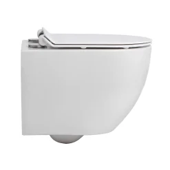 Wc Suspendu|Swiss Aqua Technologies Pack WC bâti-support + WC sans bride Ceramia PixL avec abattant SoftClose + plaque noir (STCEPXWT03-FR)