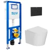 Roca Pack WC bâti-support + WC suspendu sans bride Ceramia avec abattant SoftClose + plaque (ROCE14WT06-FR)