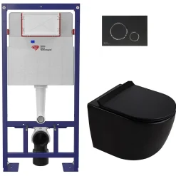 Swiss Aqua Technologies Pack WC bâti-support + WC suspendu sans bride Ceramia PixL avec abattant SoftClose + plaque (STCEPXBMT02-FR)