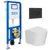 Roca Pack WC bâti-support + WC suspendu sans bride Ceramia avec abattant SoftClose + plaque (ROCE14WT03-FR)